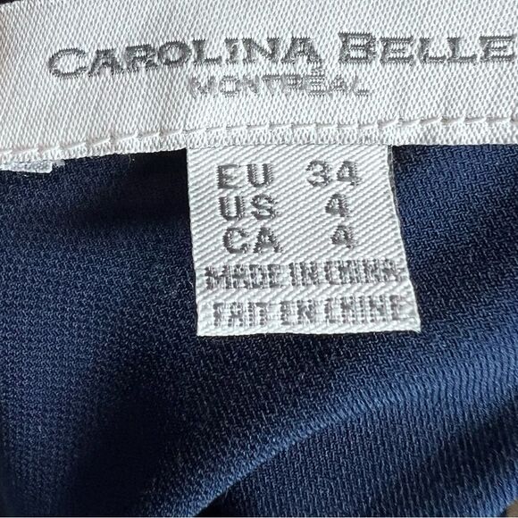 Carolina Belle navy belted cropped jumpsuit size 4 - Picture 4 of 6